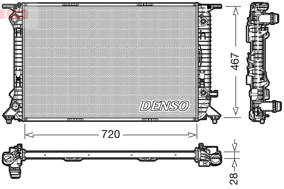 Radiatore, raffreddamento motore DENSO DRM02021