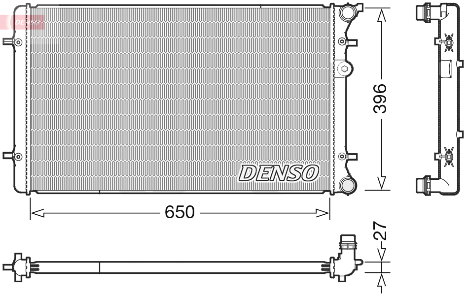 Radiatore, raffreddamento motore DENSO DRM02025