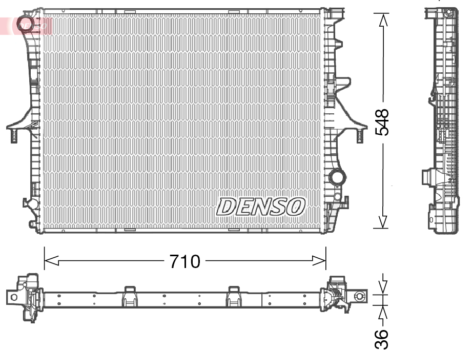 Radiatore, raffreddamento motore DENSO DRM02026