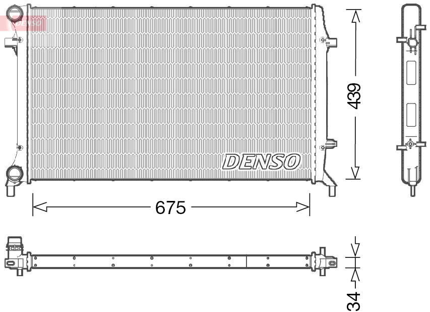 Radiatore, raffreddamento motore DENSO DRM02027