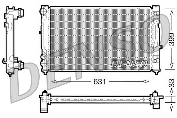 Radiatore, raffreddamento motore DENSO DRM02030