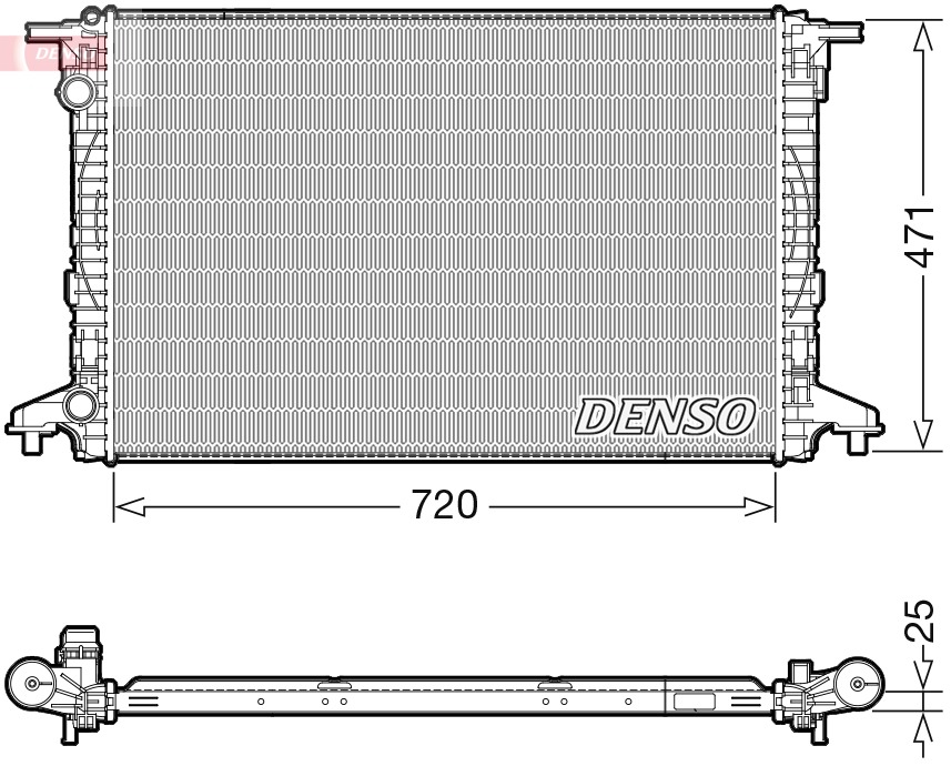 Radiatore, raffreddamento motore DENSO DRM02043