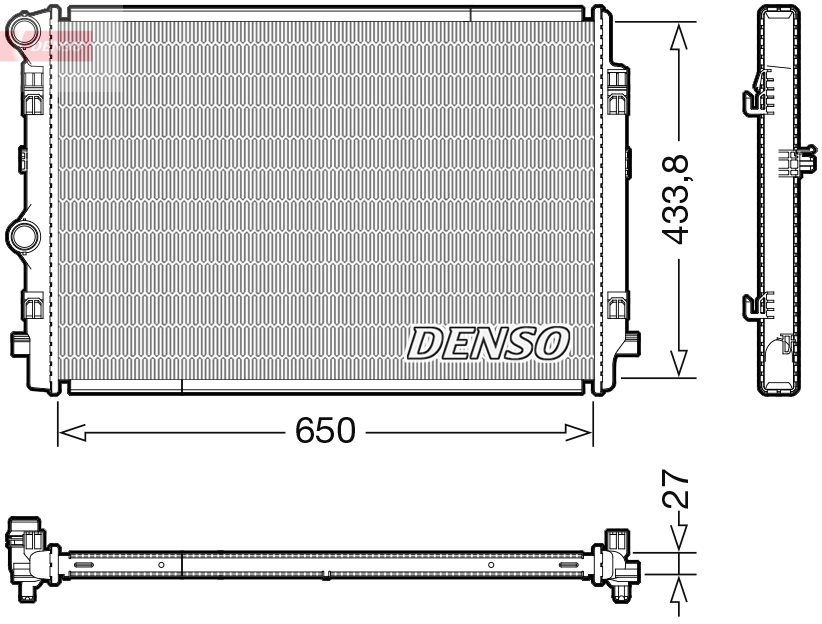 Radiatore, raffreddamento motore DENSO DRM02044