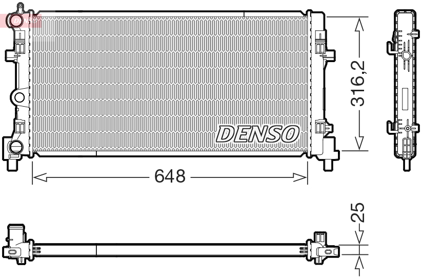 Radiatore, raffreddamento motore DENSO DRM02045