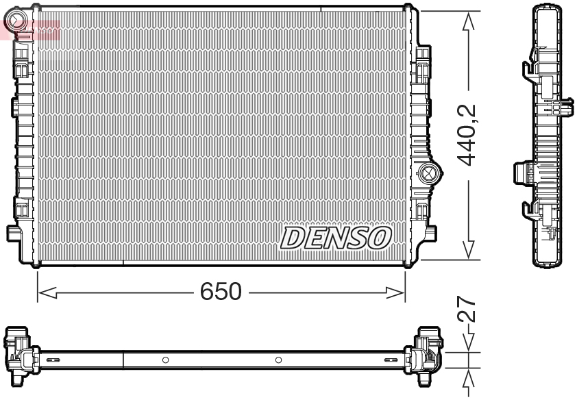Radiatore, raffreddamento motore DENSO DRM02046