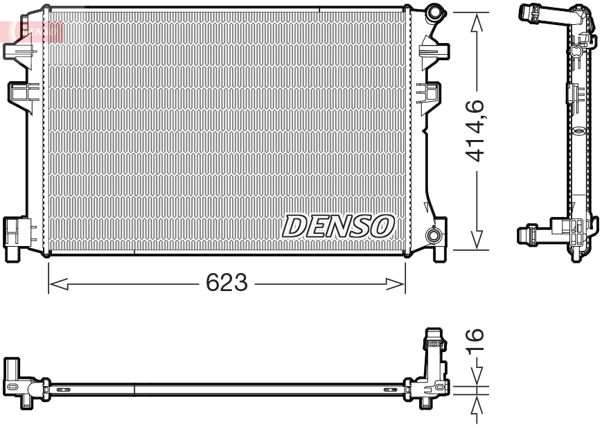 Radiatore, raffreddamento motore DENSO DRM02048