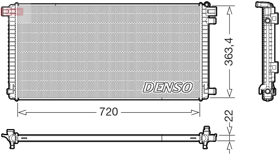 Radiatore, raffreddamento motore DENSO DRM02051