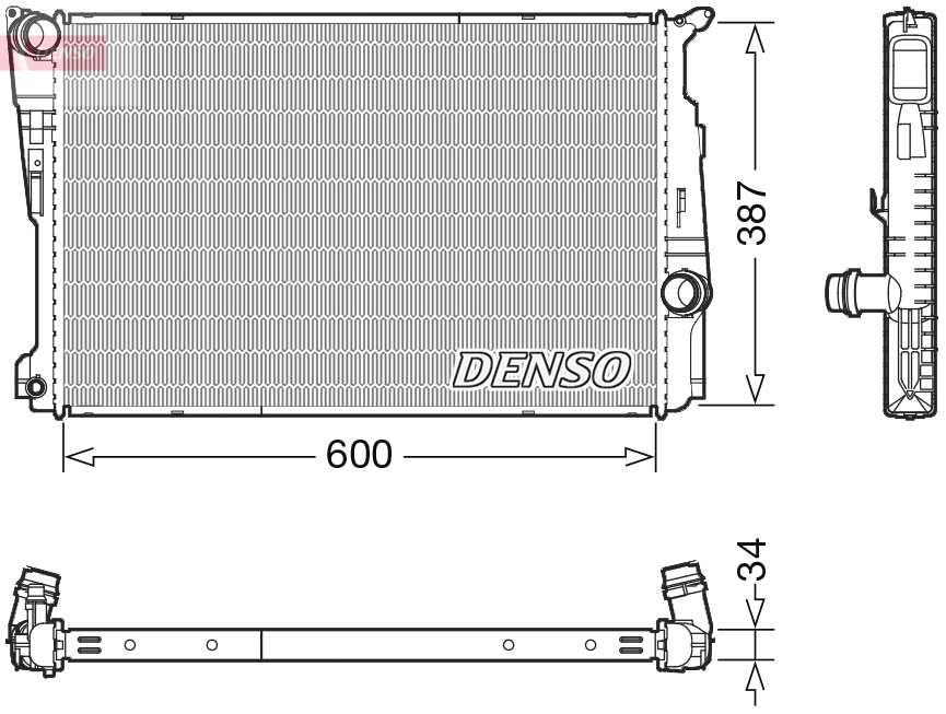 Radiatore, raffreddamento motore DENSO DRM05006