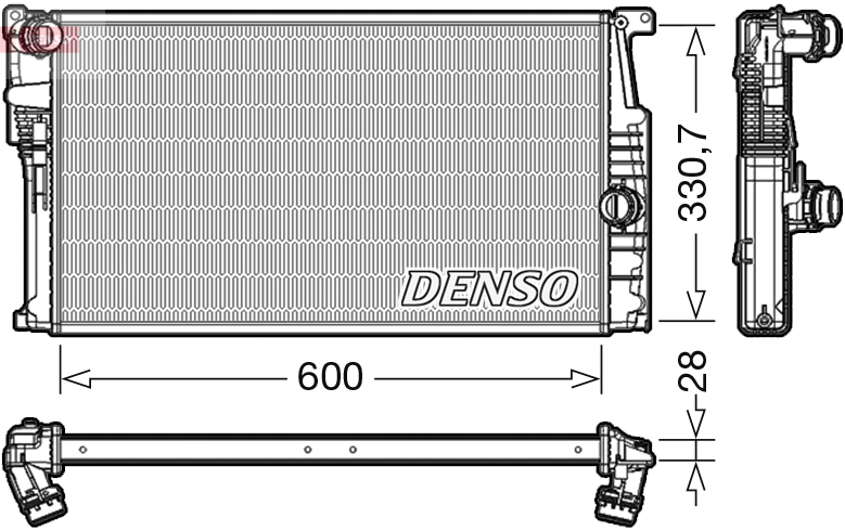 Radiatore, raffreddamento motore DENSO DRM05015