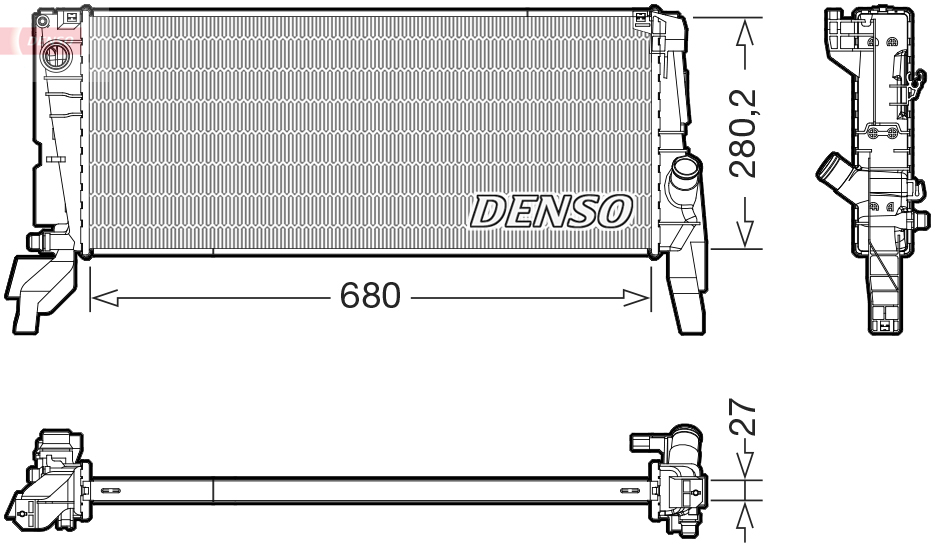 Radiatore, raffreddamento motore DENSO DRM05074