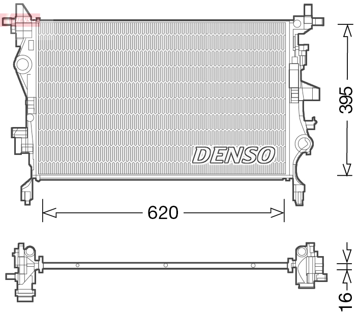 Radiatore, raffreddamento motore DENSO DRM06036