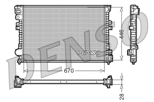 Radiatore, raffreddamento motore DENSO DRM07050