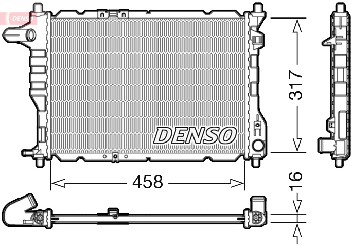 Radiatore, raffreddamento motore DENSO DRM08005