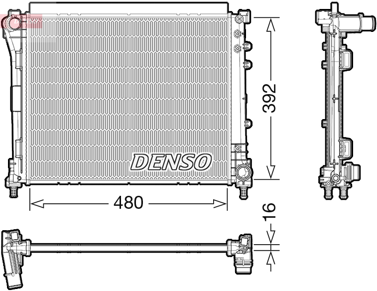 Radiatore, raffreddamento motore DENSO DRM09006