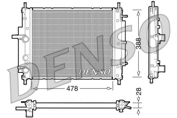 Radiatore, raffreddamento motore DENSO DRM09032