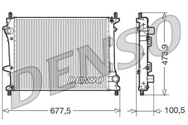 Radiatore, raffreddamento motore DENSO DRM09037