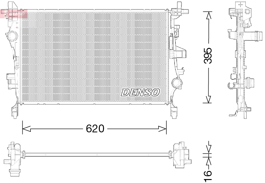 Radiatore, raffreddamento motore DENSO DRM09044