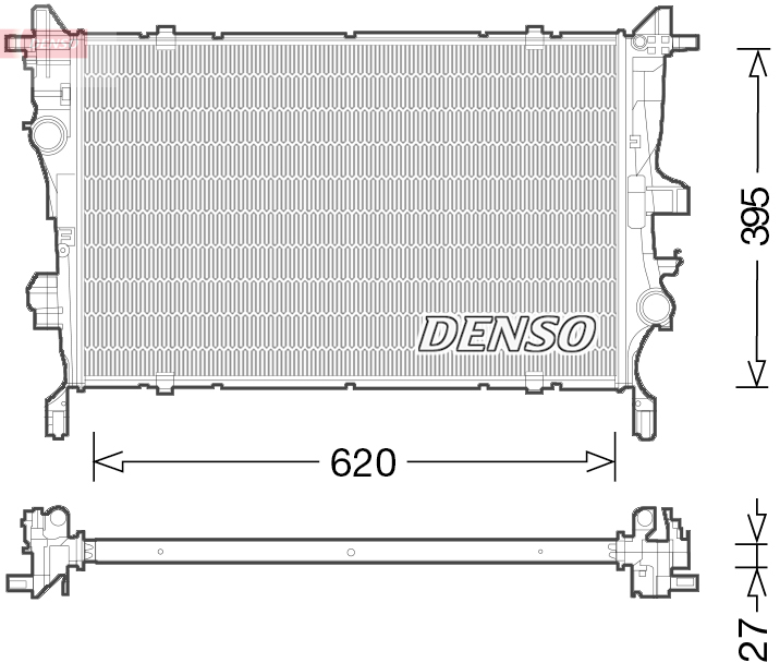 Radiatore, raffreddamento motore DENSO DRM09045