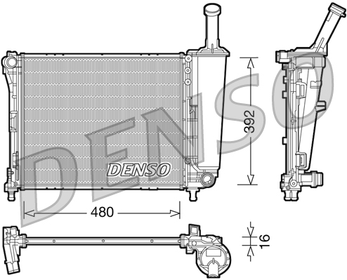 Radiatore, raffreddamento motore DENSO DRM09088