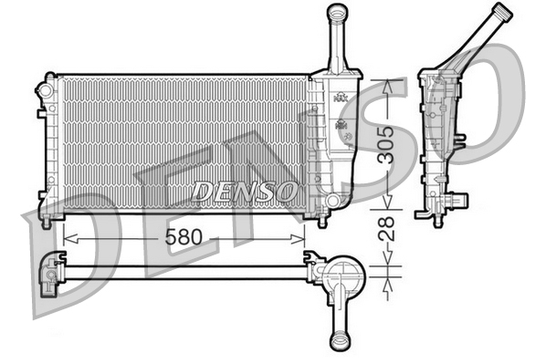 Radiatore, raffreddamento motore DENSO DRM09106