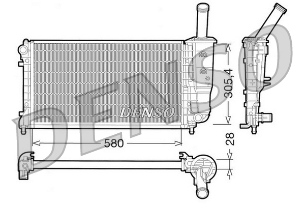 Radiatore, raffreddamento motore DENSO DRM09108