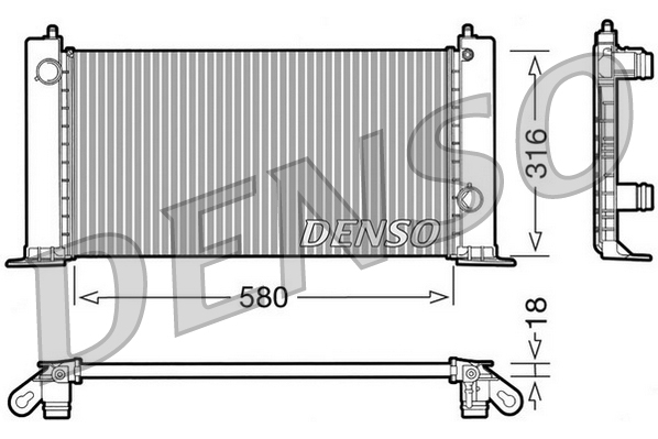 Radiatore, raffreddamento motore DENSO DRM09120