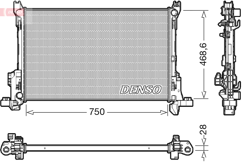 Radiatore, raffreddamento motore DENSO DRM09174