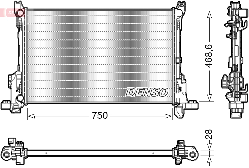 Radiatore, raffreddamento motore DENSO DRM09175
