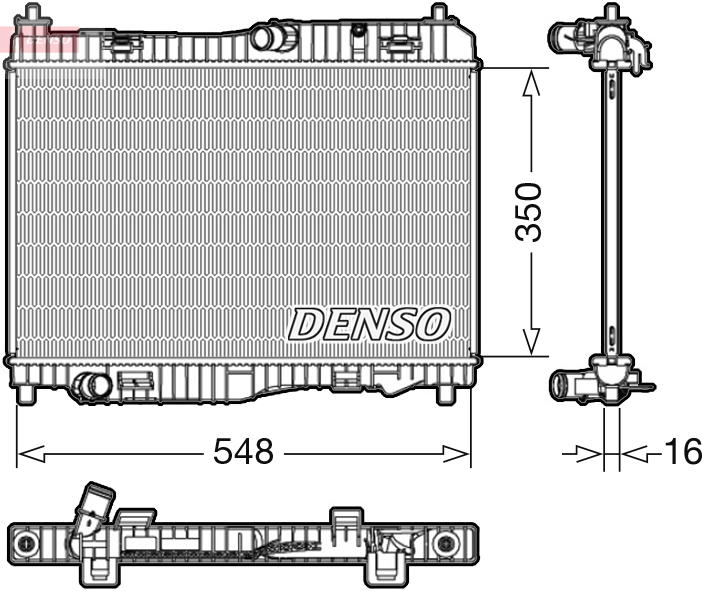 Radiatore, raffreddamento motore DENSO DRM10006