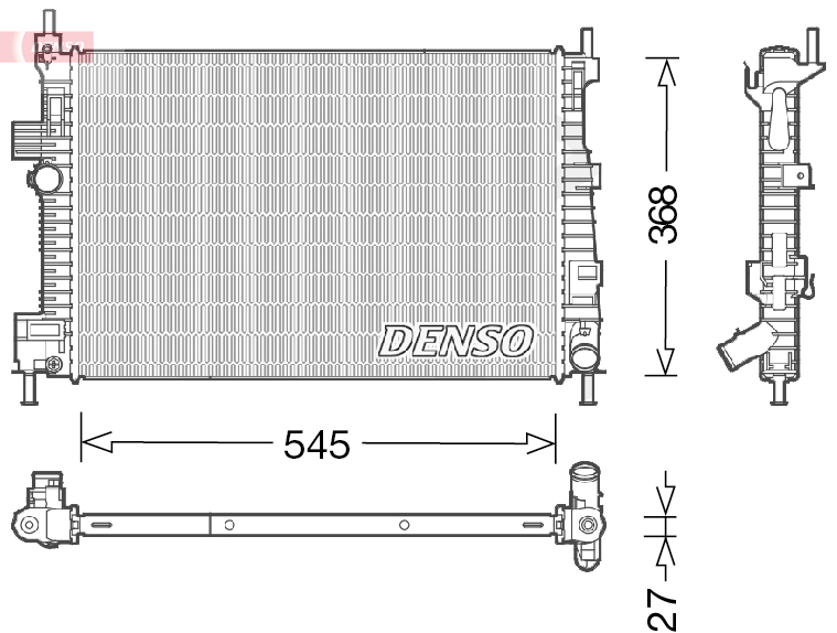Radiatore, raffreddamento motore DENSO DRM10009