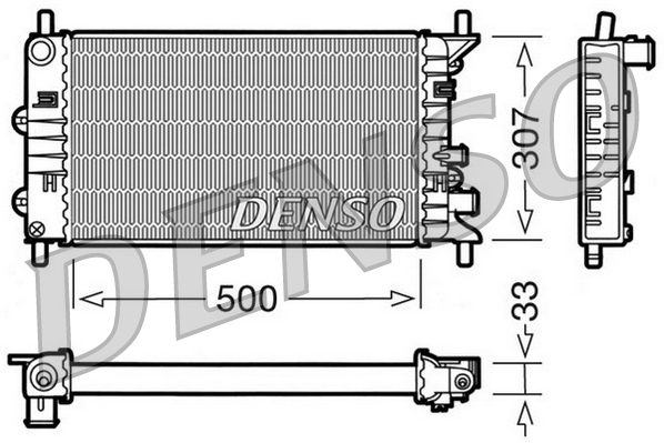 Radiatore, raffreddamento motore DENSO DRM10024