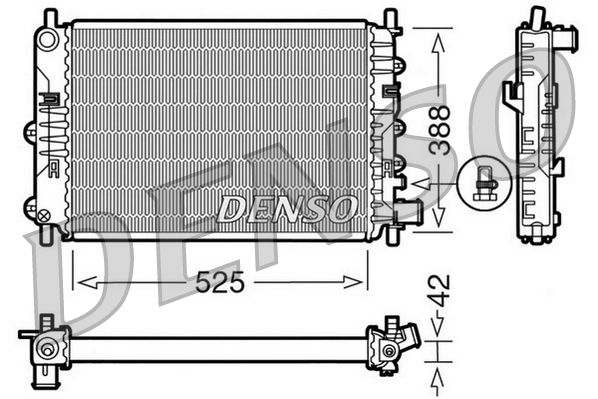Radiatore, raffreddamento motore DENSO DRM10026