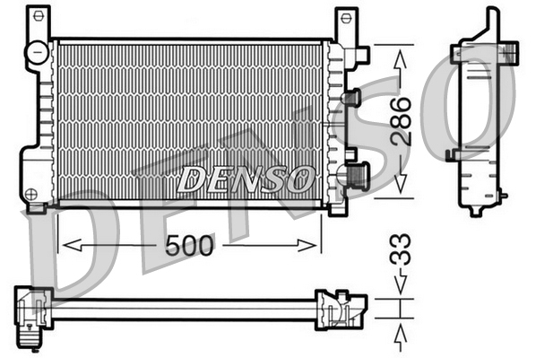 Radiatore, raffreddamento motore DENSO DRM10037
