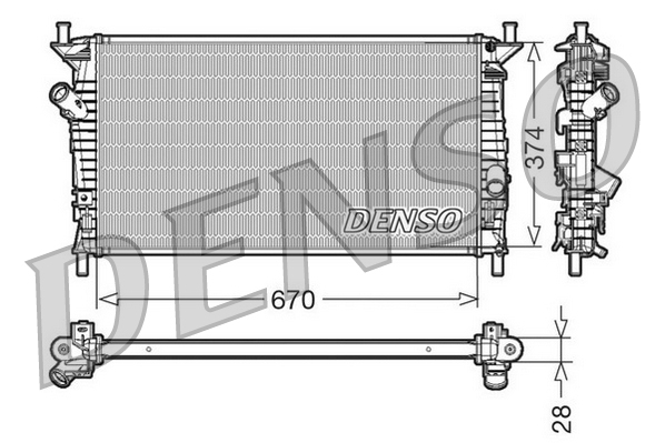 Radiatore, raffreddamento motore DENSO DRM10074