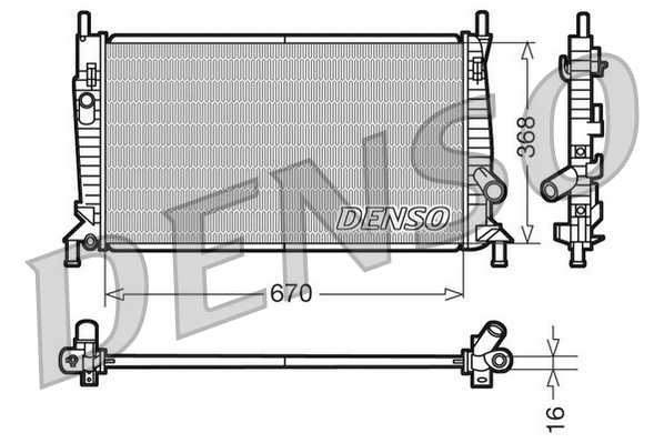 Radiatore, raffreddamento motore DENSO DRM10075
