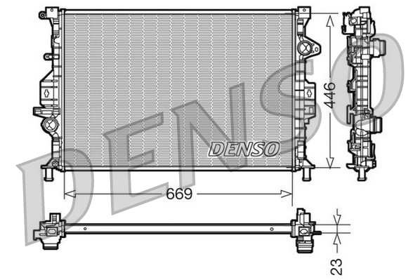 Radiatore, raffreddamento motore DENSO DRM10077