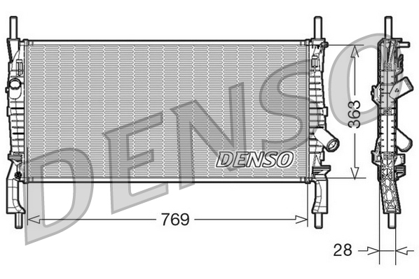 Radiatore, raffreddamento motore DENSO DRM10106