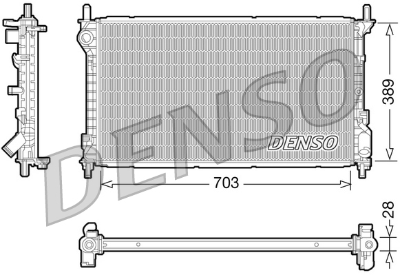 Radiatore, raffreddamento motore DENSO DRM10109