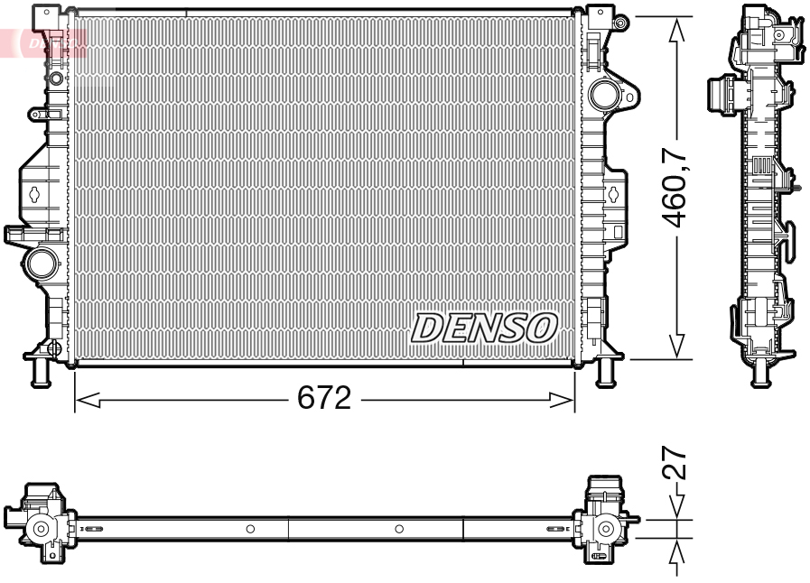 Radiatore, raffreddamento motore DENSO DRM10115