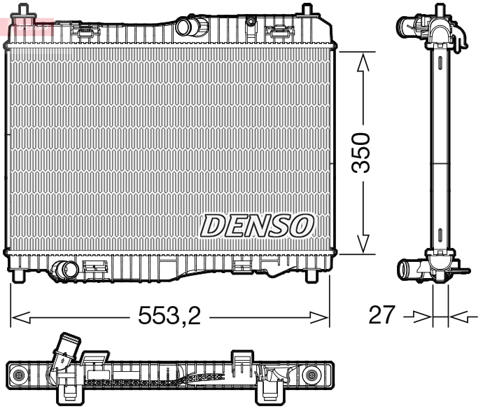 Radiatore, raffreddamento motore DENSO DRM10116