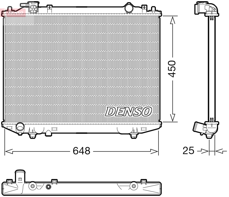 Radiatore, raffreddamento motore DENSO DRM10117