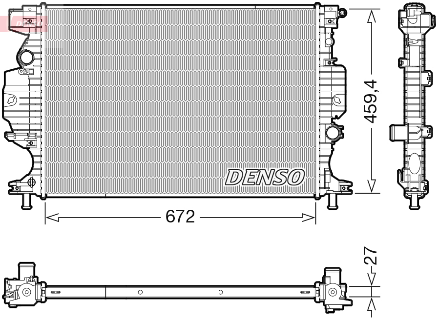 Radiatore, raffreddamento motore DENSO DRM10120