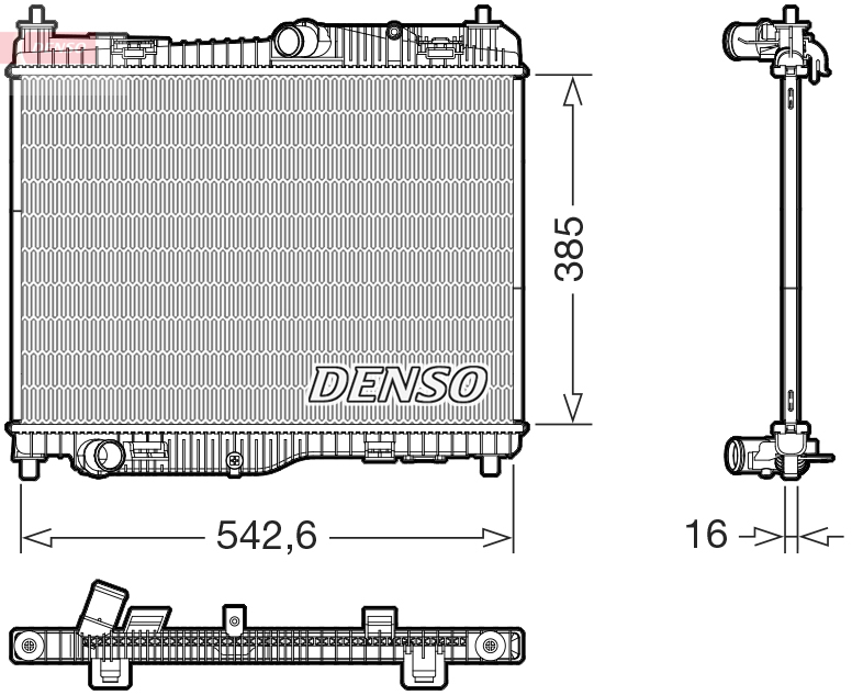 Radiatore, raffreddamento motore DENSO DRM10123