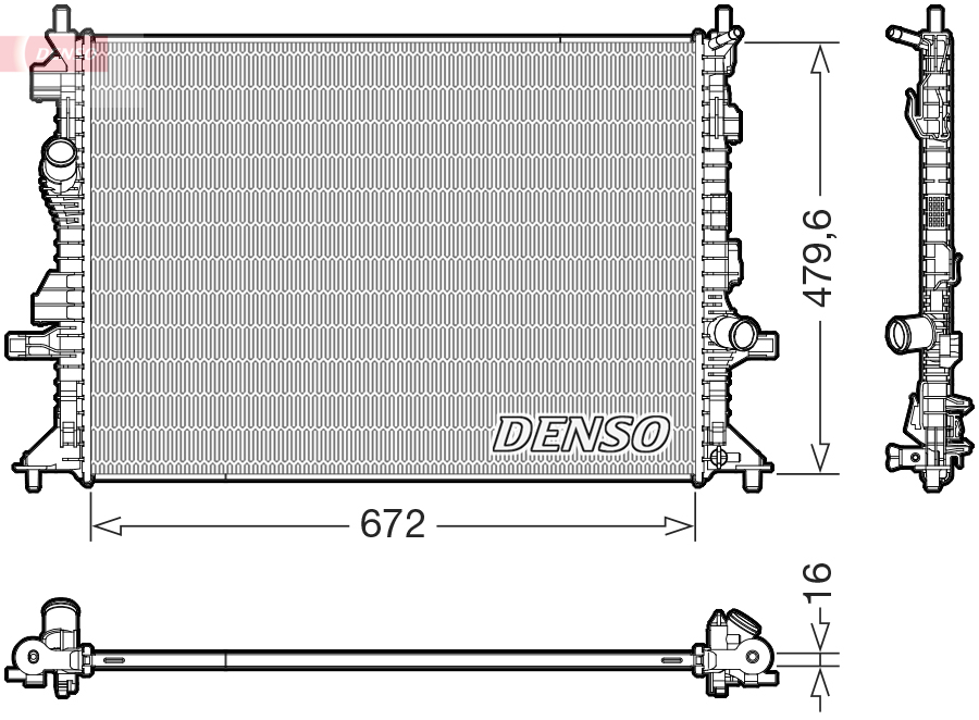Radiatore, raffreddamento motore DENSO DRM10126