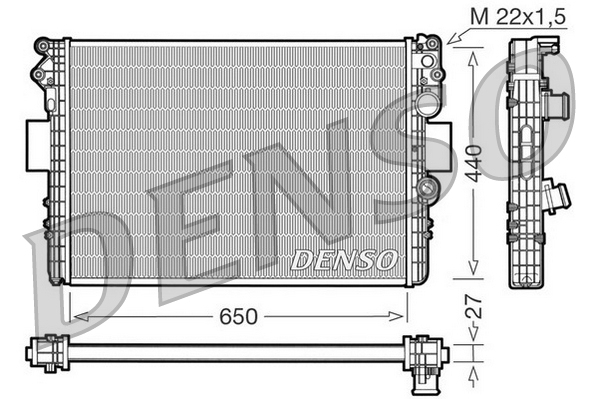 Radiatore, raffreddamento motore DENSO DRM12002