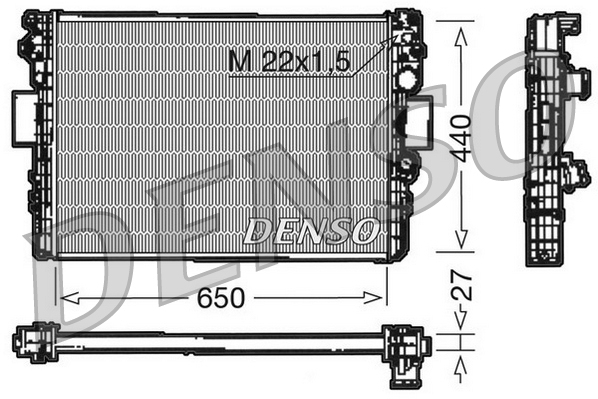 Radiatore, raffreddamento motore DENSO DRM12003