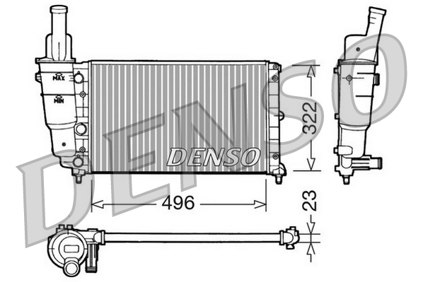 Radiatore, raffreddamento motore DENSO DRM13003