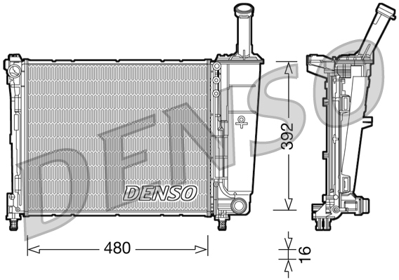 Radiatore, raffreddamento motore DENSO DRM13016