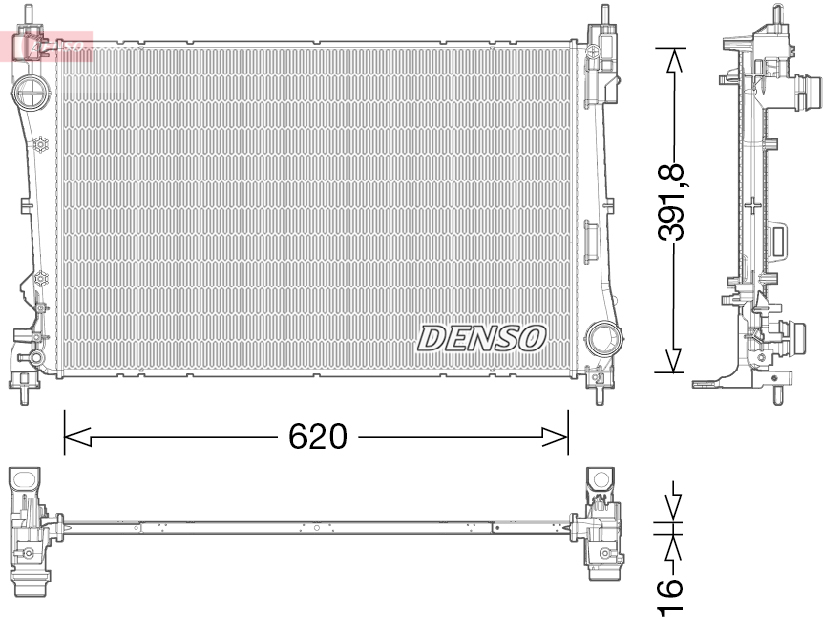 Radiatore, raffreddamento motore DENSO DRM13017