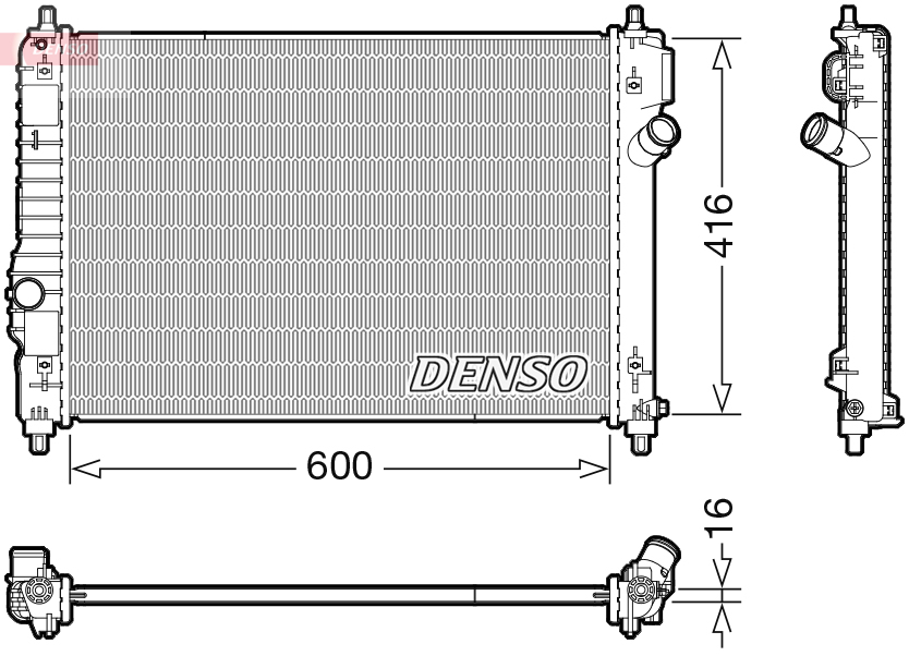 Radiatore, raffreddamento motore DENSO DRM15015